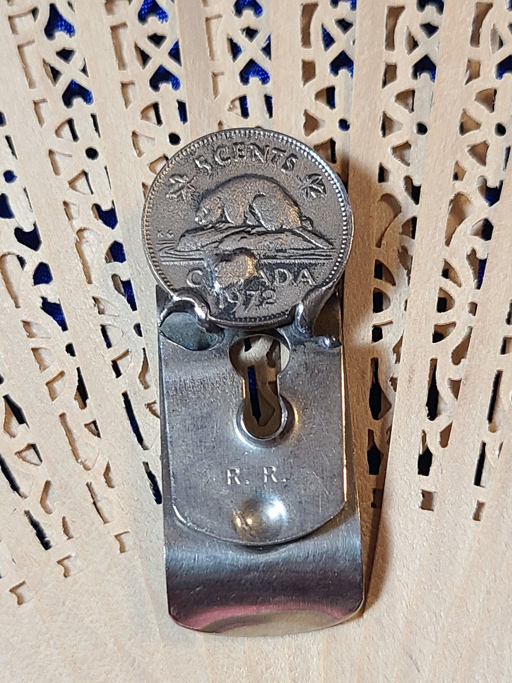 Vintage Silver Coin Money Clip with Bevelled Clip